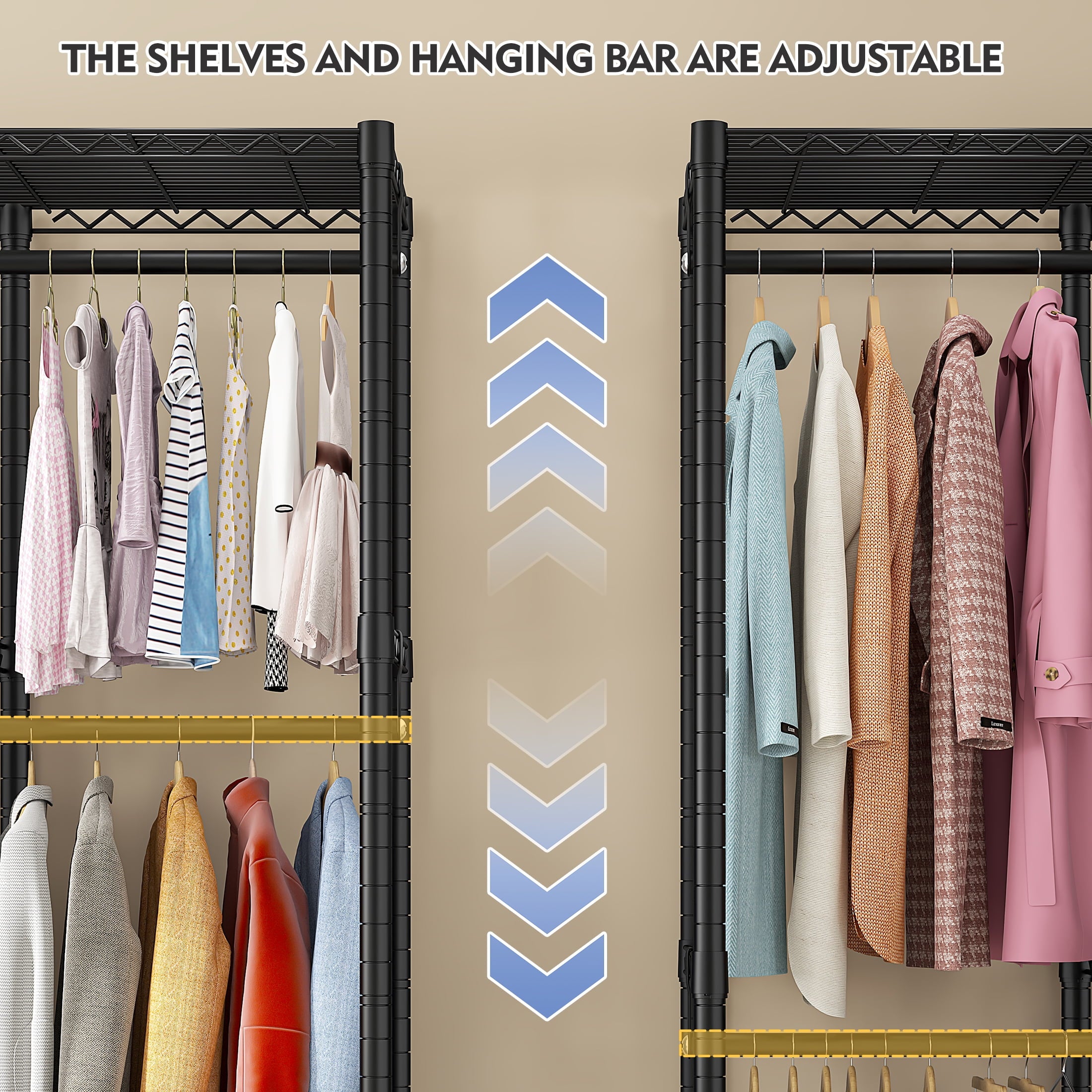 Clothes Rack with Cover, Freestanding Closet Wardrobe for Hanging Clothes, Clothes Storage Organizer with Wire Shelves, White