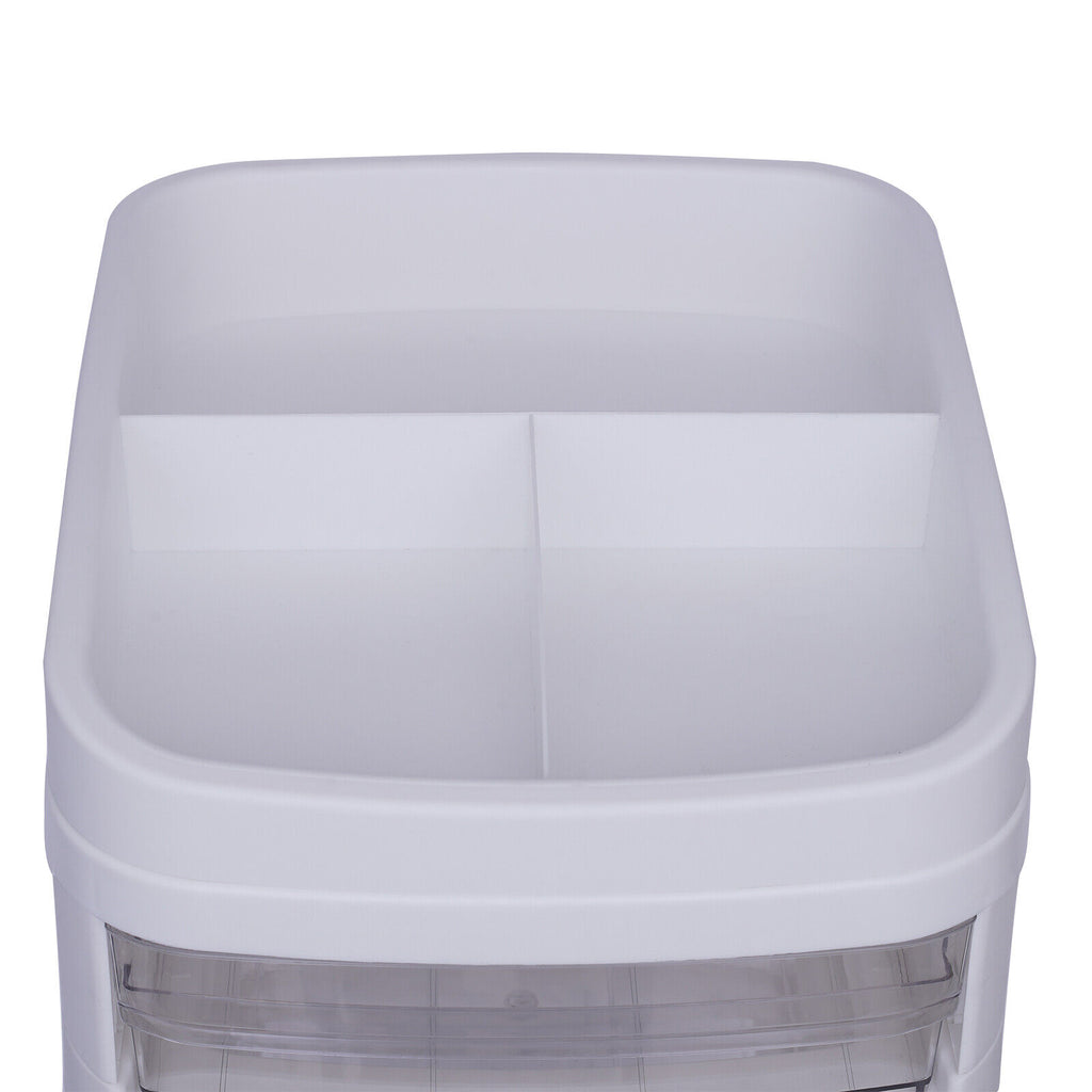 White 6 Drawers Plastic Storage Cabinet Rolling Cart Clear Organizer Trolley w/Wheels
