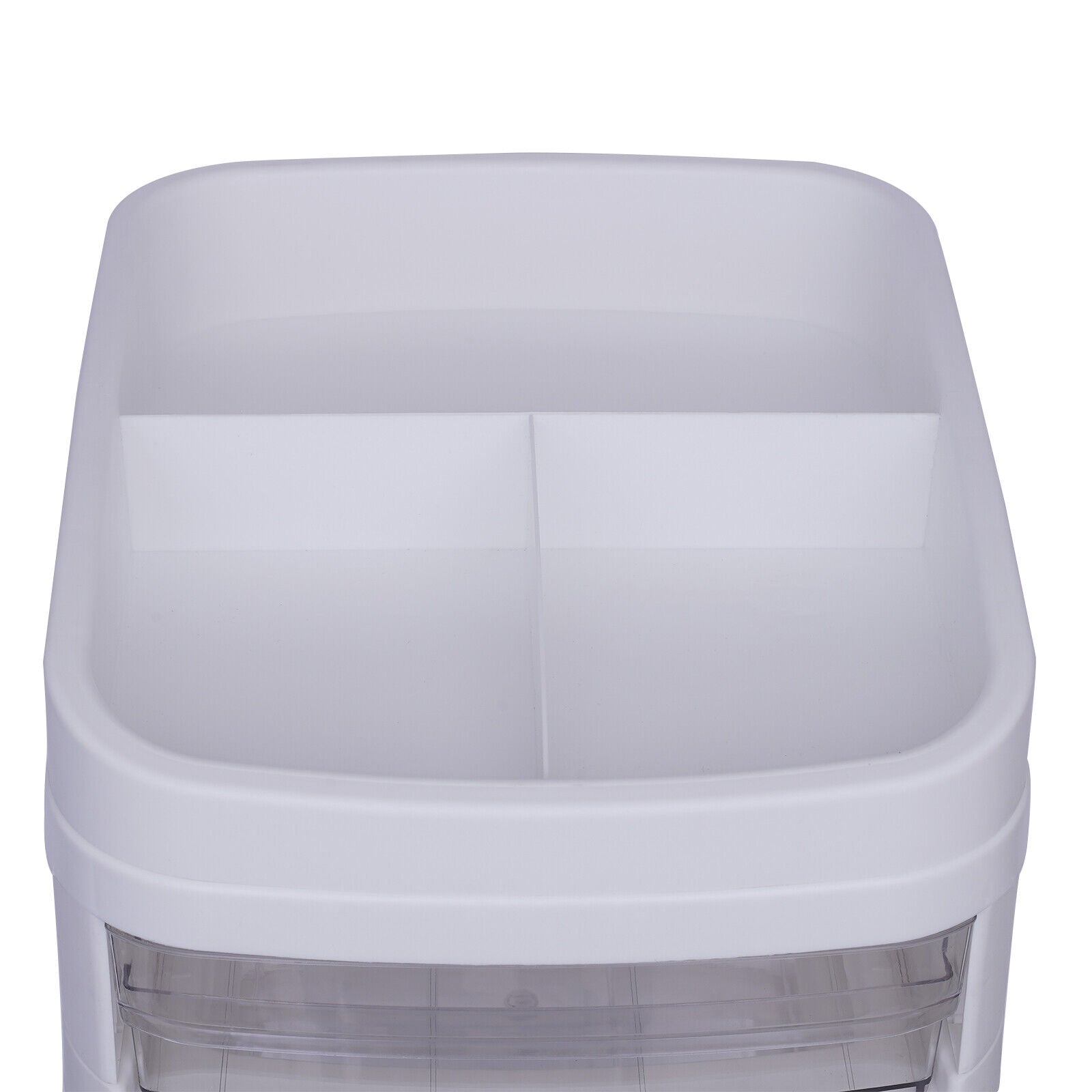 White 6 Drawers Plastic Storage Cabinet Rolling Cart Clear Organizer Trolley w/Wheels