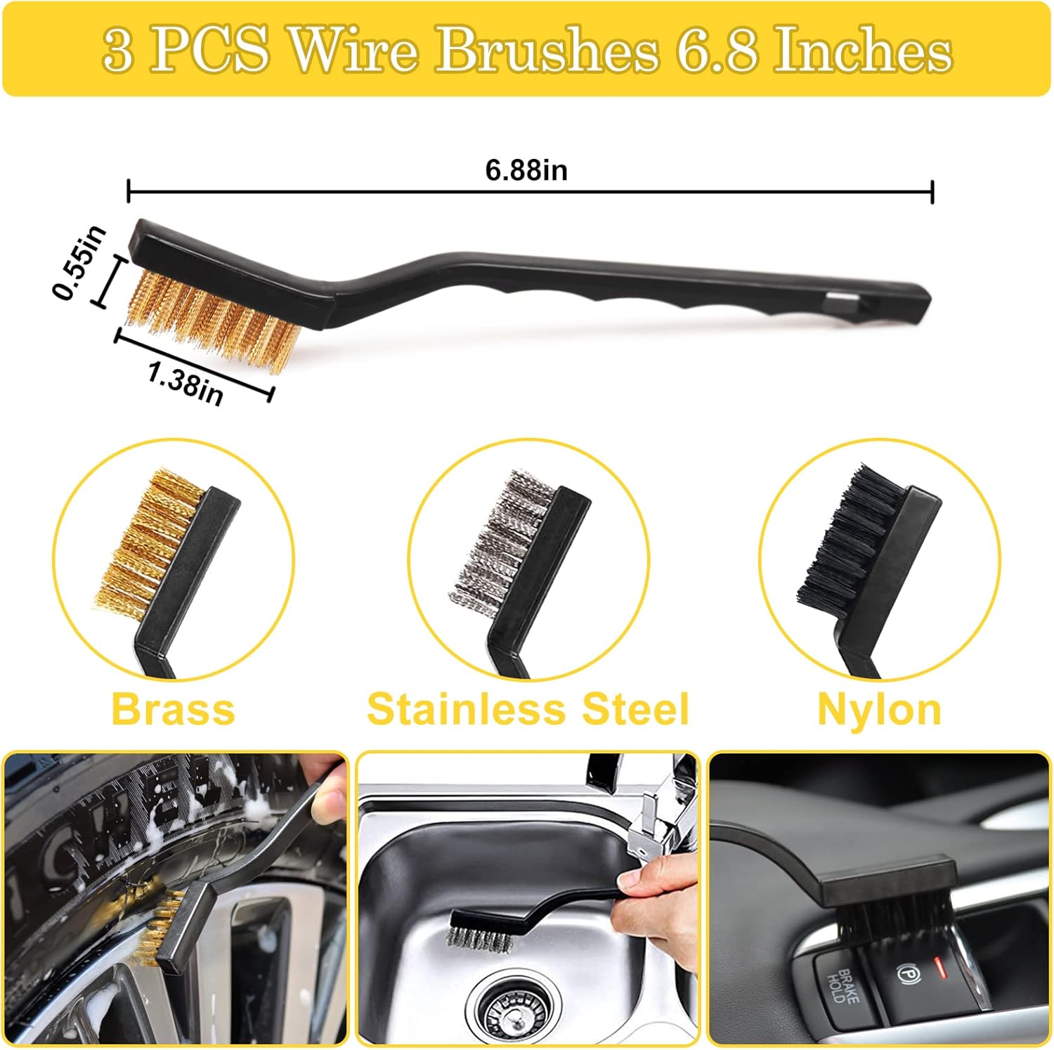 Ahot 27Pcs Car Detailing Kit, Car Detailing Brush Set, Auto Detailing Drill Brush Set, Car Detailing Brushes, Car Wash Kit, Car Accessories, Car Cleaning Tools Kit for Interior, Exterior, Wheels