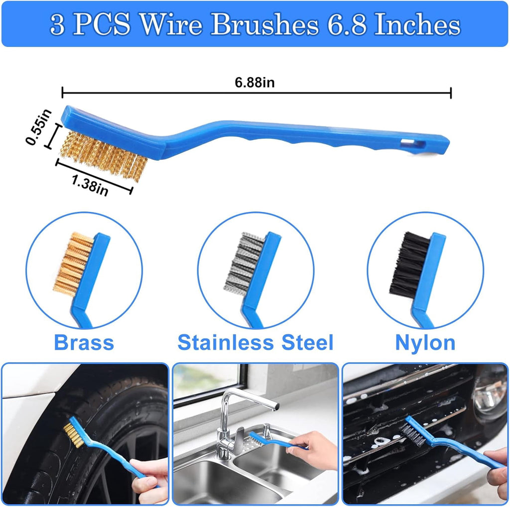 Ahot 27Pcs Car Detailing Kit, Car Detailing Brush Set, Auto Detailing Drill Brush Set, Car Detailing Brushes, Car Wash Kit, Car Accessories, Car Cleaning Tools Kit for Interior, Exterior, Wheels