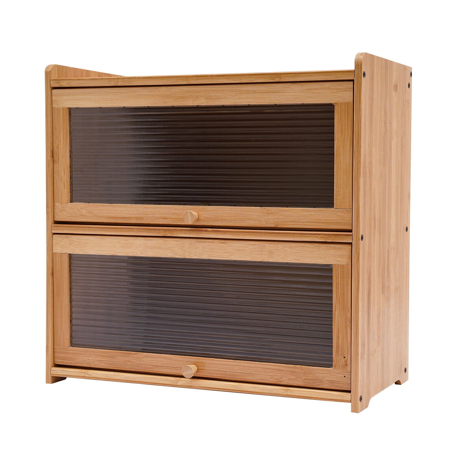 Primary Color 2 Tier Bamboo Storage Cabinet Countertop Storage Cabinet Home For Kitchens, Bedrooms