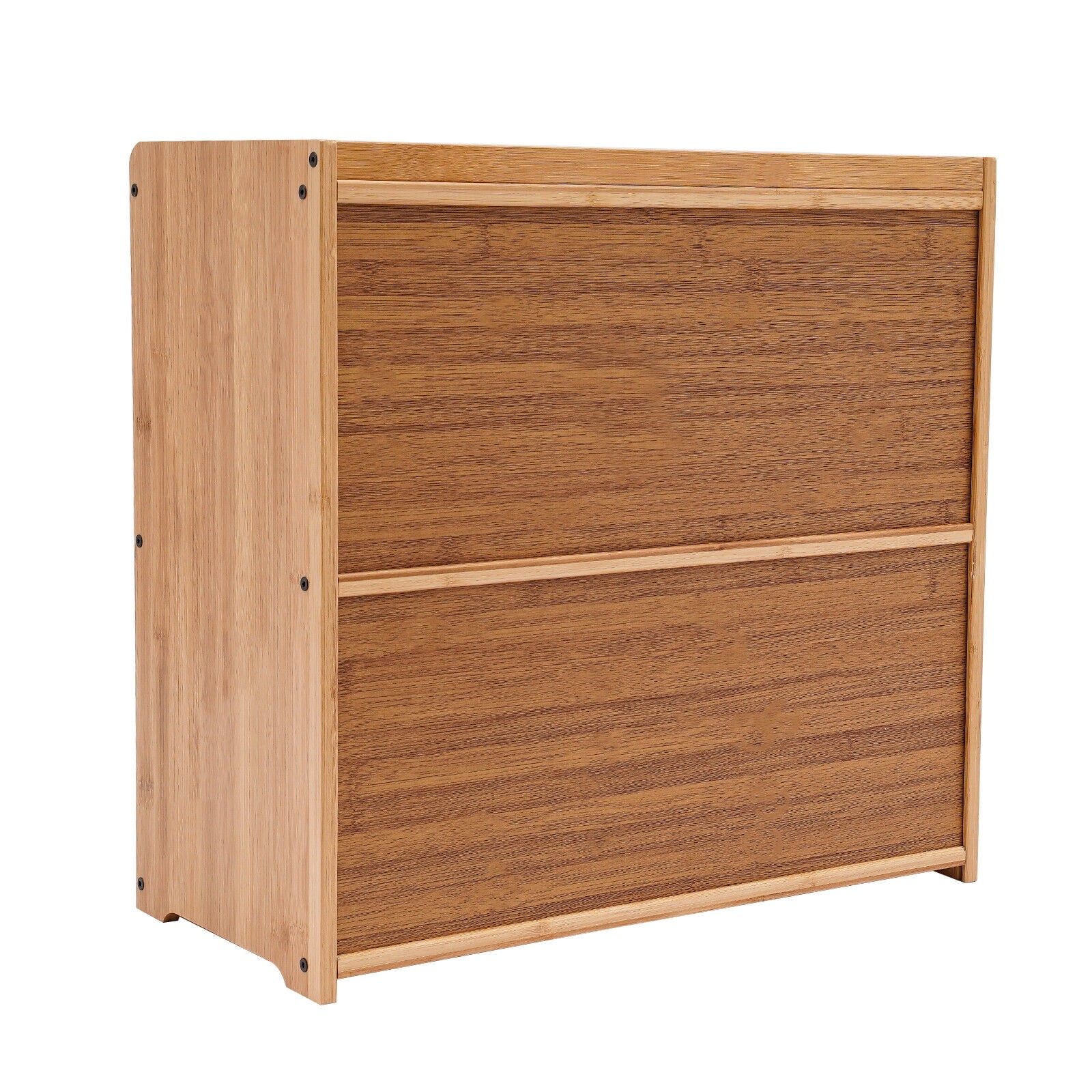 Primary Color 2 Tier Bamboo Storage Cabinet Countertop Storage Cabinet Home For Kitchens, Bedrooms