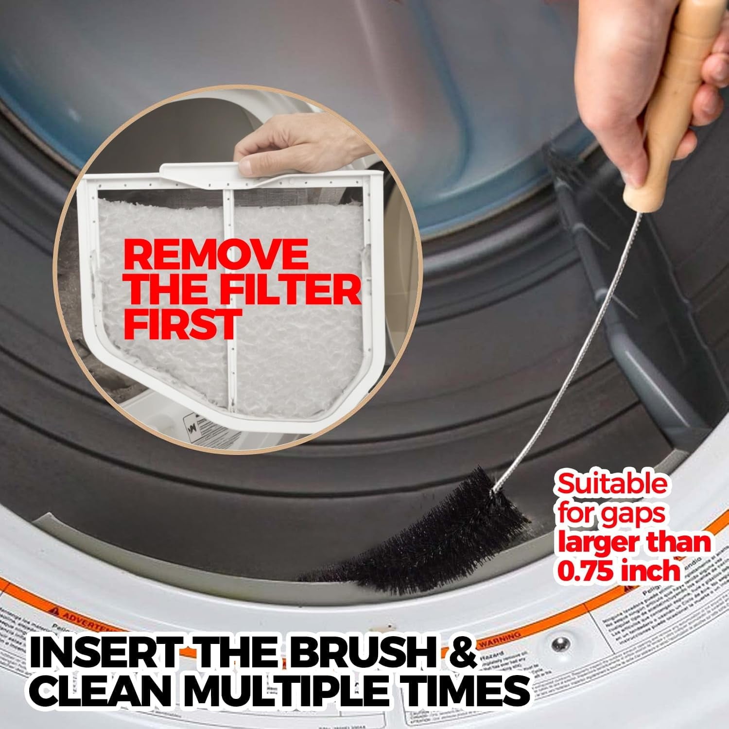 Dryer Vent Cleaner Kit Clothes Dryer Lint Brush Vent Trap Cleaner Home Essentials Long Flexible Vacuum Brush