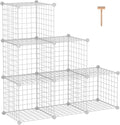 8-Cube Wire Storage Organizer | 24.8"L x12.4"W x48.4"H Modular DIY Metal Grid Shelving for Living Room Office Closet
