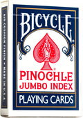 Bicycle Jumbo Pinochle Playing Cards - Large Print Easy to Read Numbers Suits Deck of Cards - Pinochle Deck