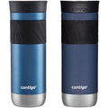 Contigo SNAPSEAL Insulated Stainless Steel Travel Mug with Grip, 20 oz, Blue Corn & Midnight Berry, 2-Pack