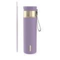 Contigo SnapSeal Leakproof Stainless Steel Reusable Water Bottle with Carrying Strap, Purple/Champagne, 24 oz