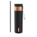 Contigo 24 oz SnapSeal Leak-Proof Stainless Steel Water Bottle – Keeps Drinks Hot & Cold, Reusable Straw, Spill-Proof for Bags, Carry Strap, Black/Bronze