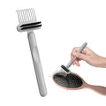 2-in-1 Hair Brush Cleaner and Remover Tool - Comb for Removing Hair and Dust, Suitable for Home and Salon Use (1 Pack-Green/Grey/Orange)