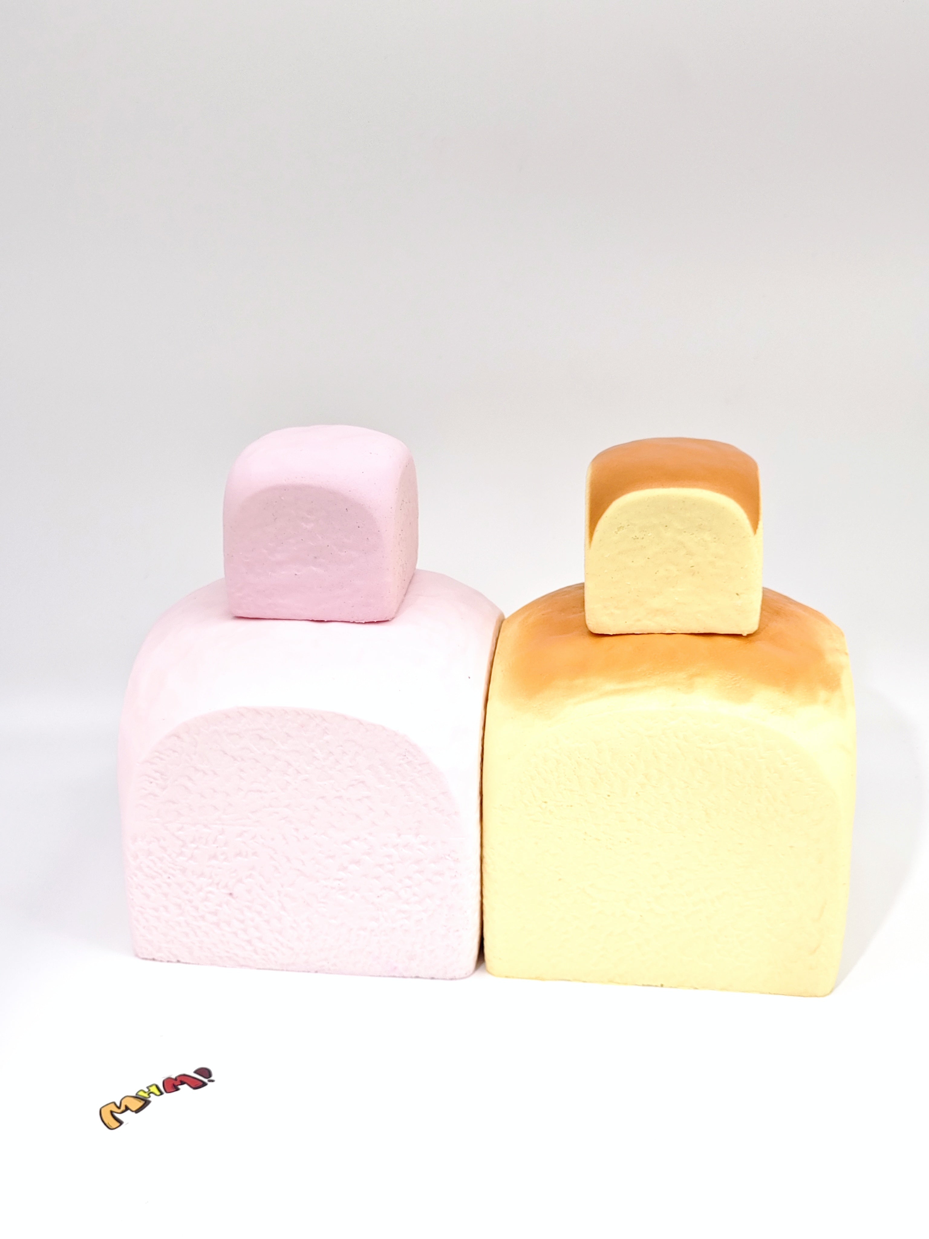 The "Parent & Child" Bread Duo 🍞🍞 Jumbo & Mini Hawaiian Roll Squishy Set