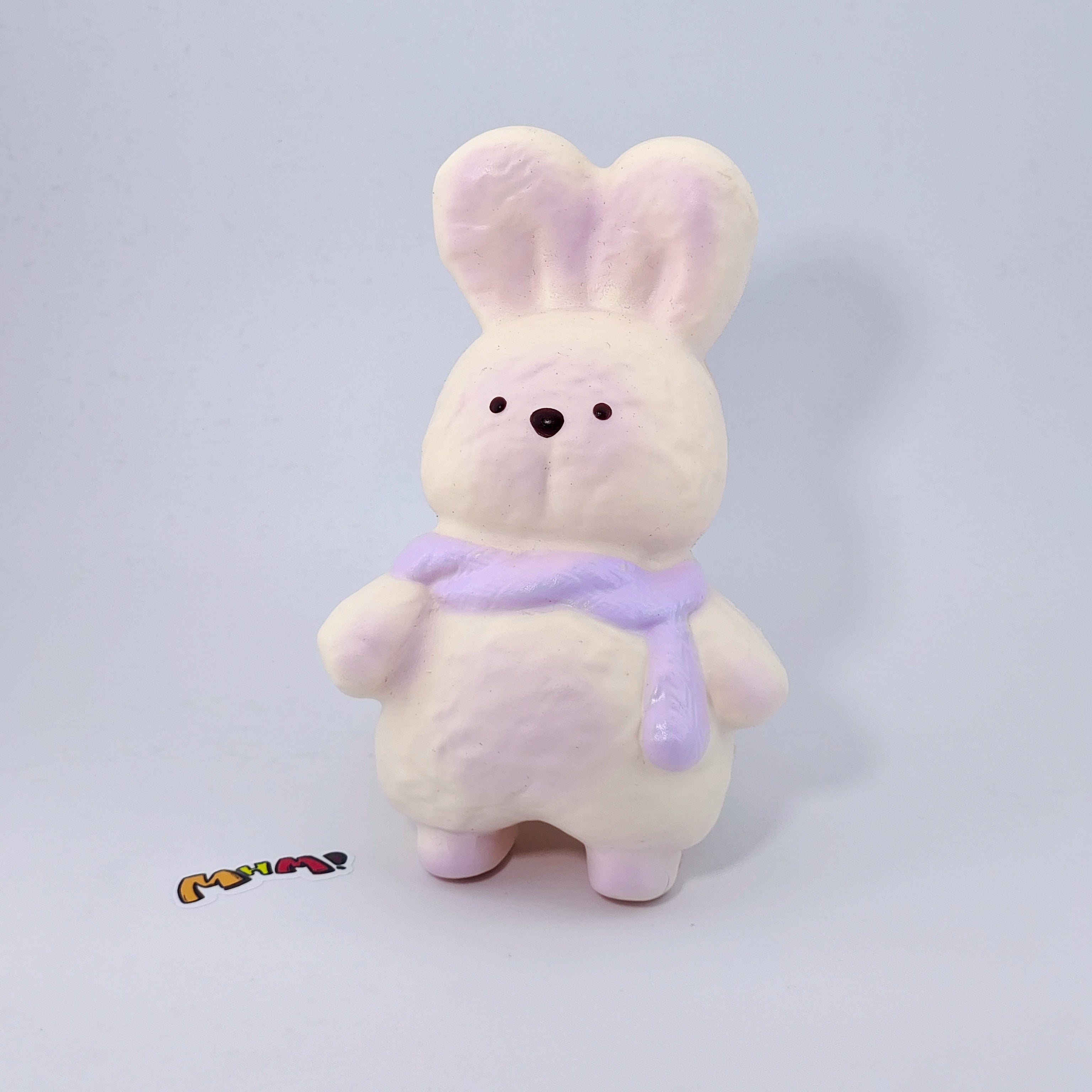 🐰 Purple Scarf Bunny Squishy | Cute Animal Themed Slow Rising Stress Relief Toy