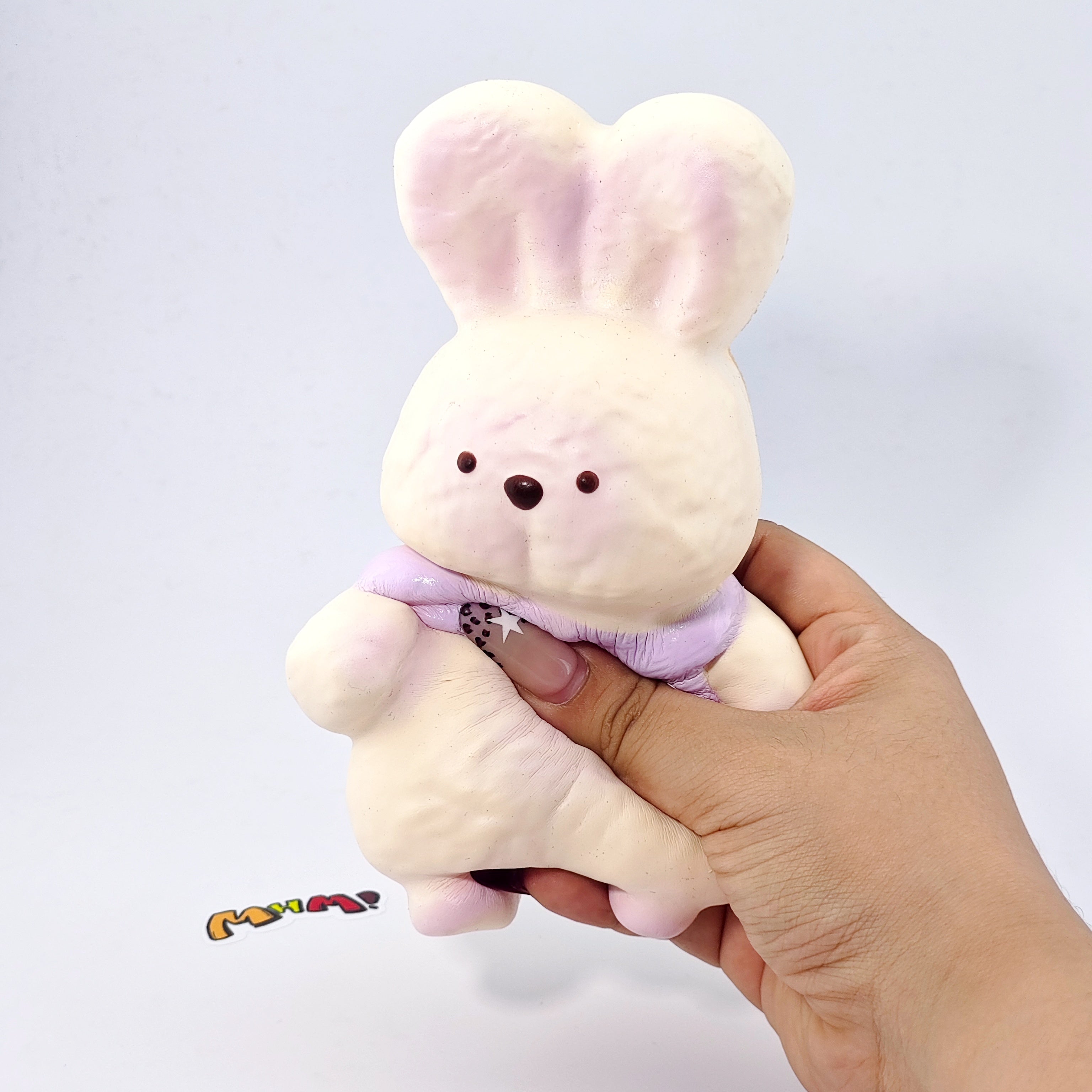 🐰 Purple Scarf Bunny Squishy | Cute Animal Themed Slow Rising Stress Relief Toy