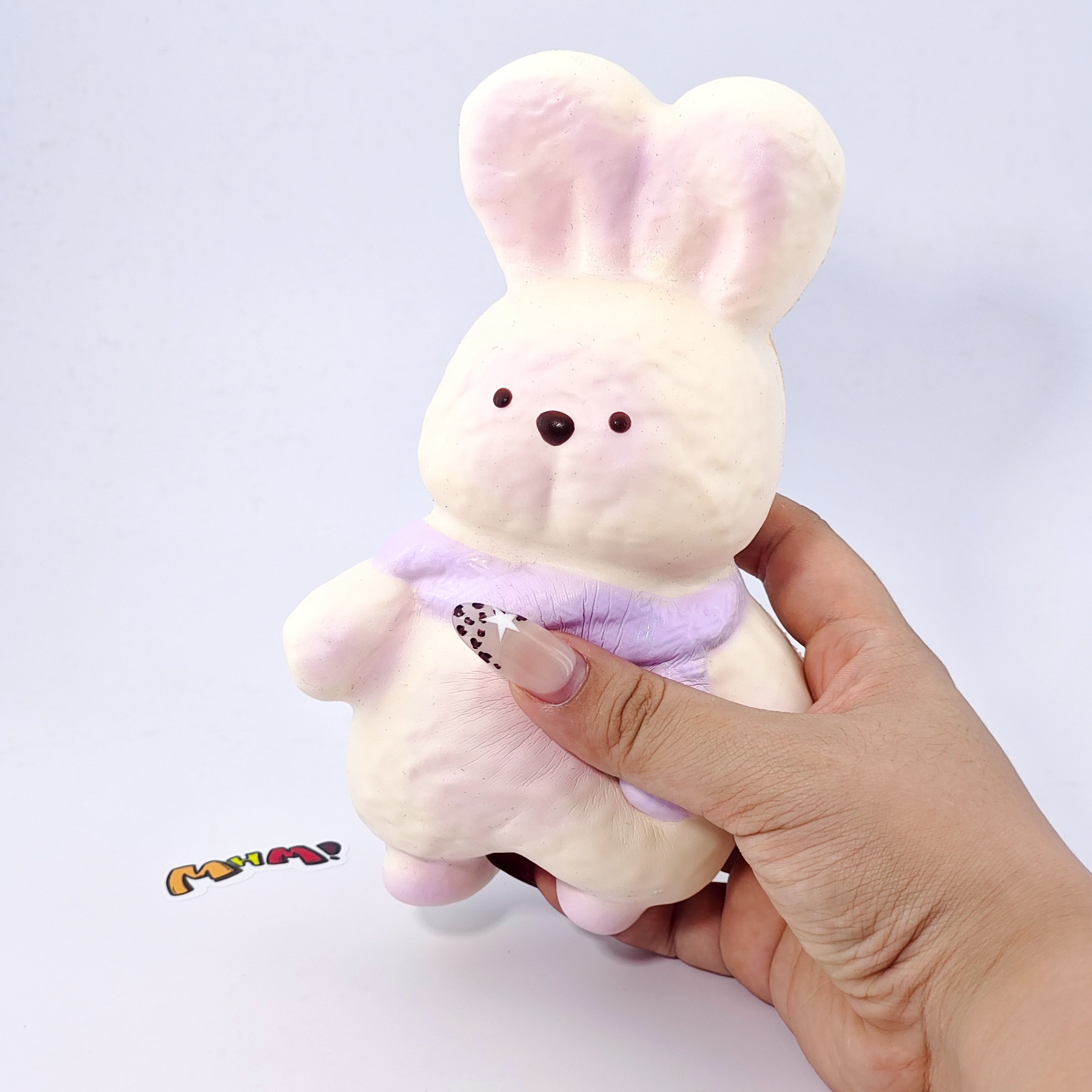 🐰 Purple Scarf Bunny Squishy | Cute Animal Themed Slow Rising Stress Relief Toy