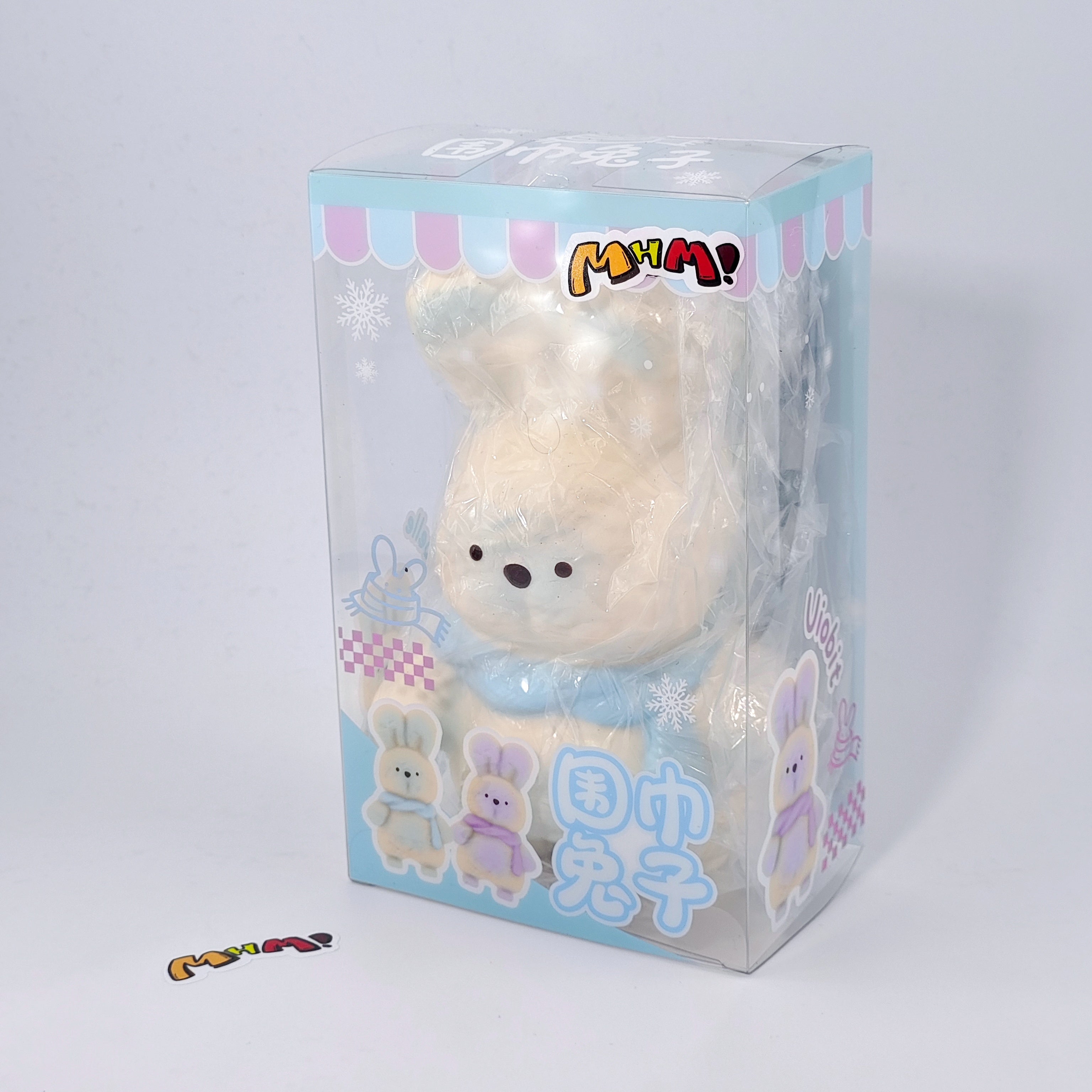🐰 Blue Scarf Bunny Squishy | Cute Animal Themed Slow Rising Stress Relief Toy