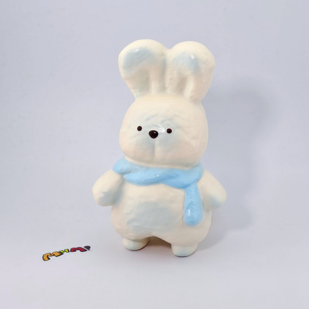 🐰 Blue Scarf Bunny Squishy | Cute Animal Themed Slow Rising Stress Relief Toy