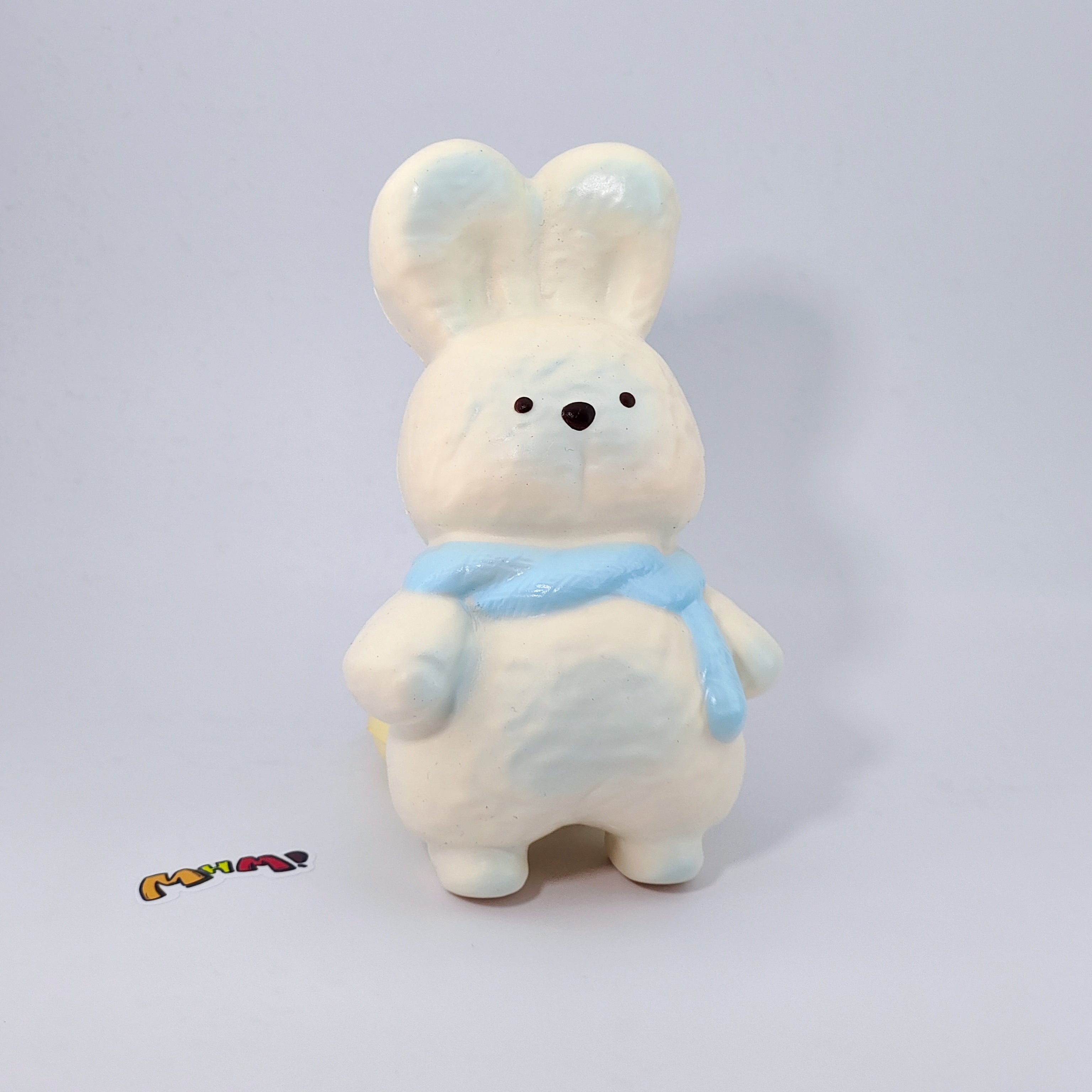 🐰 Blue Scarf Bunny Squishy | Cute Animal Themed Slow Rising Stress Relief Toy