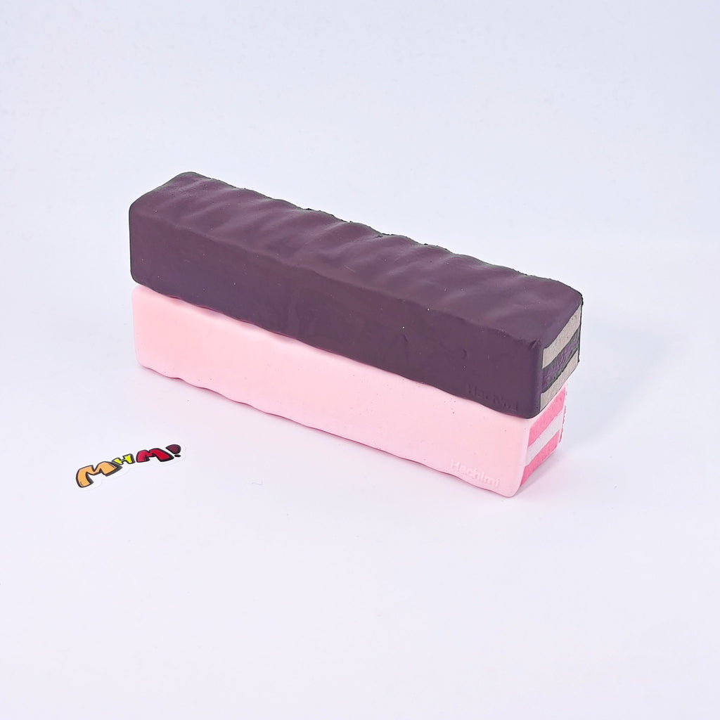 🍓 Strawberry & Raw Chocolate Wafer Biscuit Squishy 2-Pack Set | Snack Themed Slow Rising Stress Relief Toy