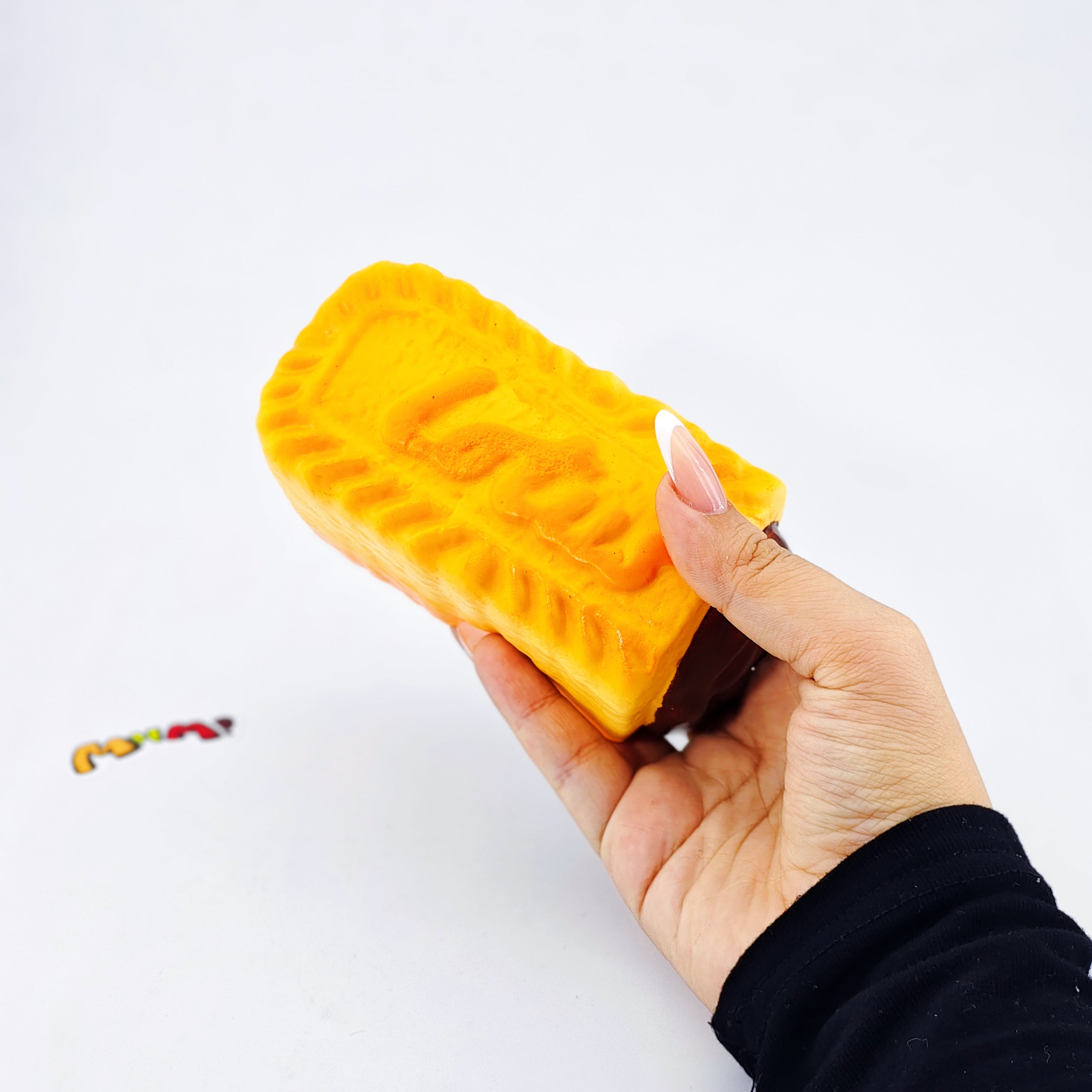 🍫 Dark Thick Filled Milk Biscuit Squishy | Snack Themed Slow Rising Stress Relief Toy