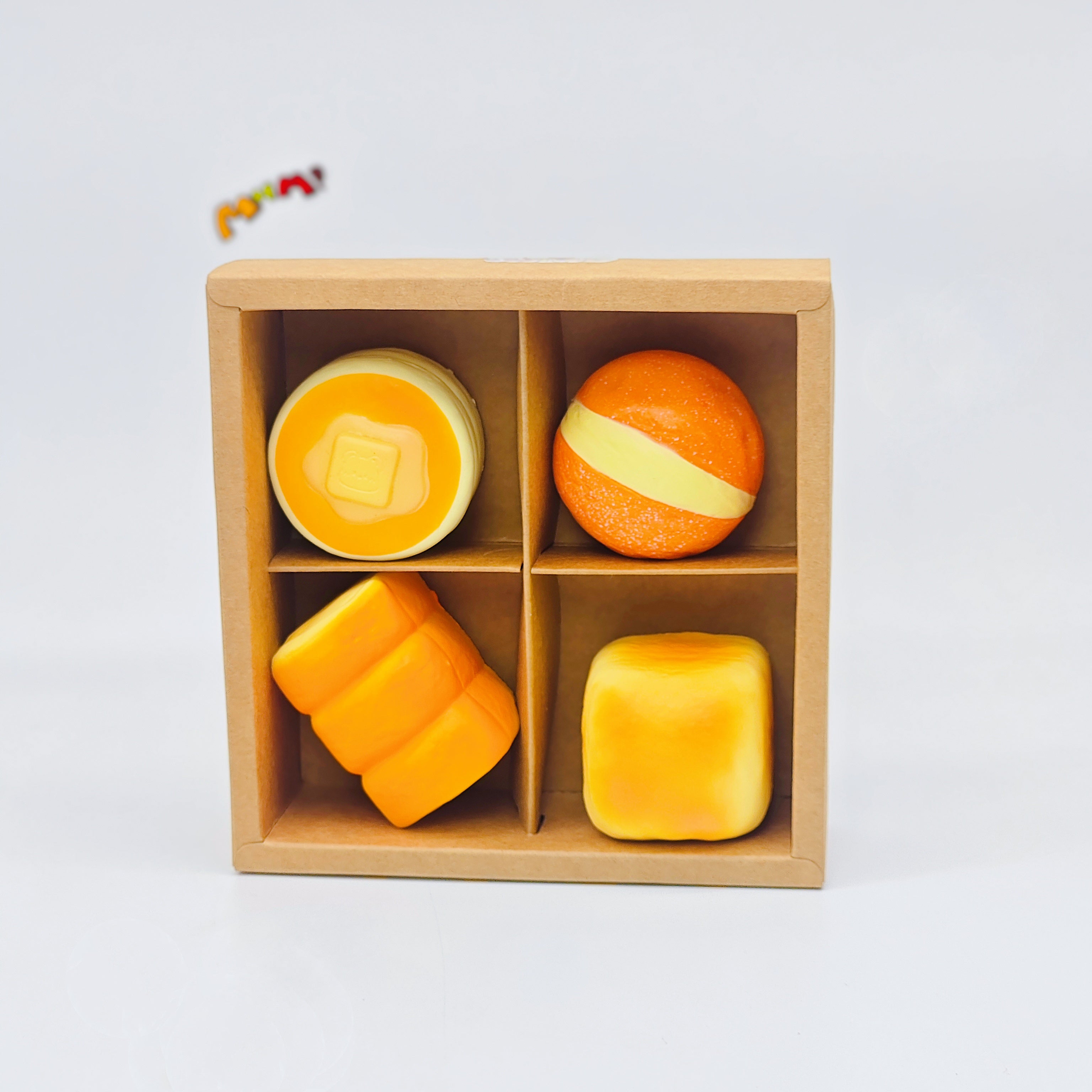 🍞 4-grid Mini Bread Squishy Set | Bakery Themed Slow Rising Stress Relief Toy