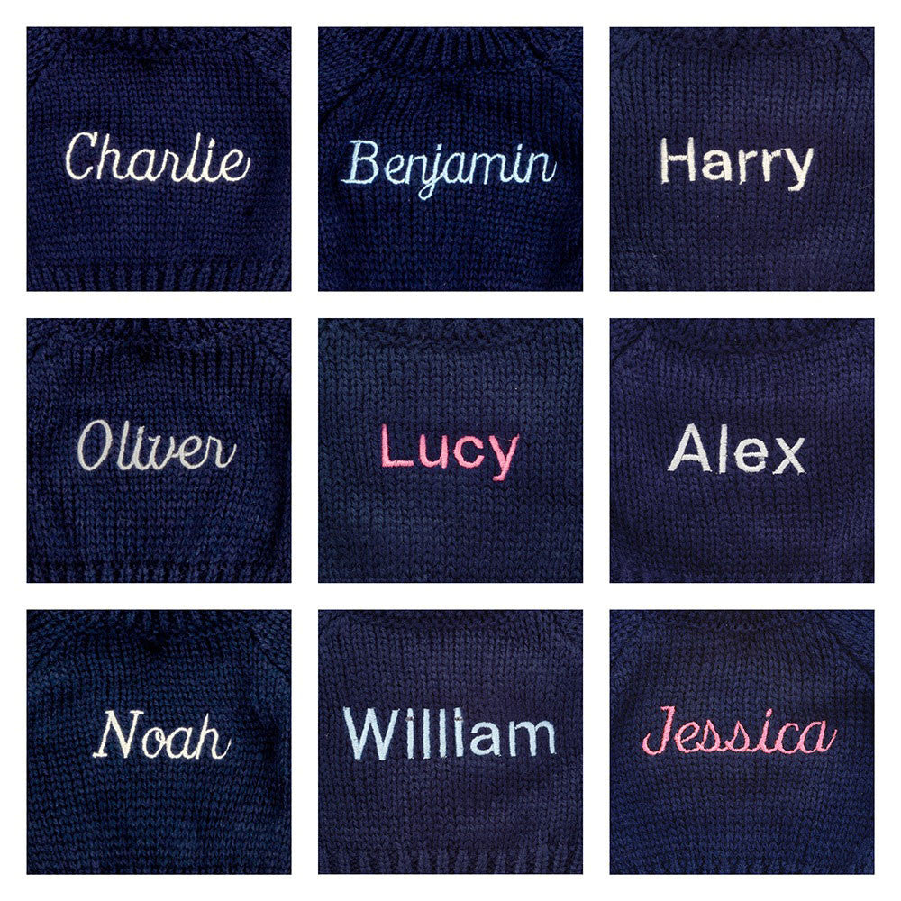 Bashful Fox Cub with Personalized Navy Jumper