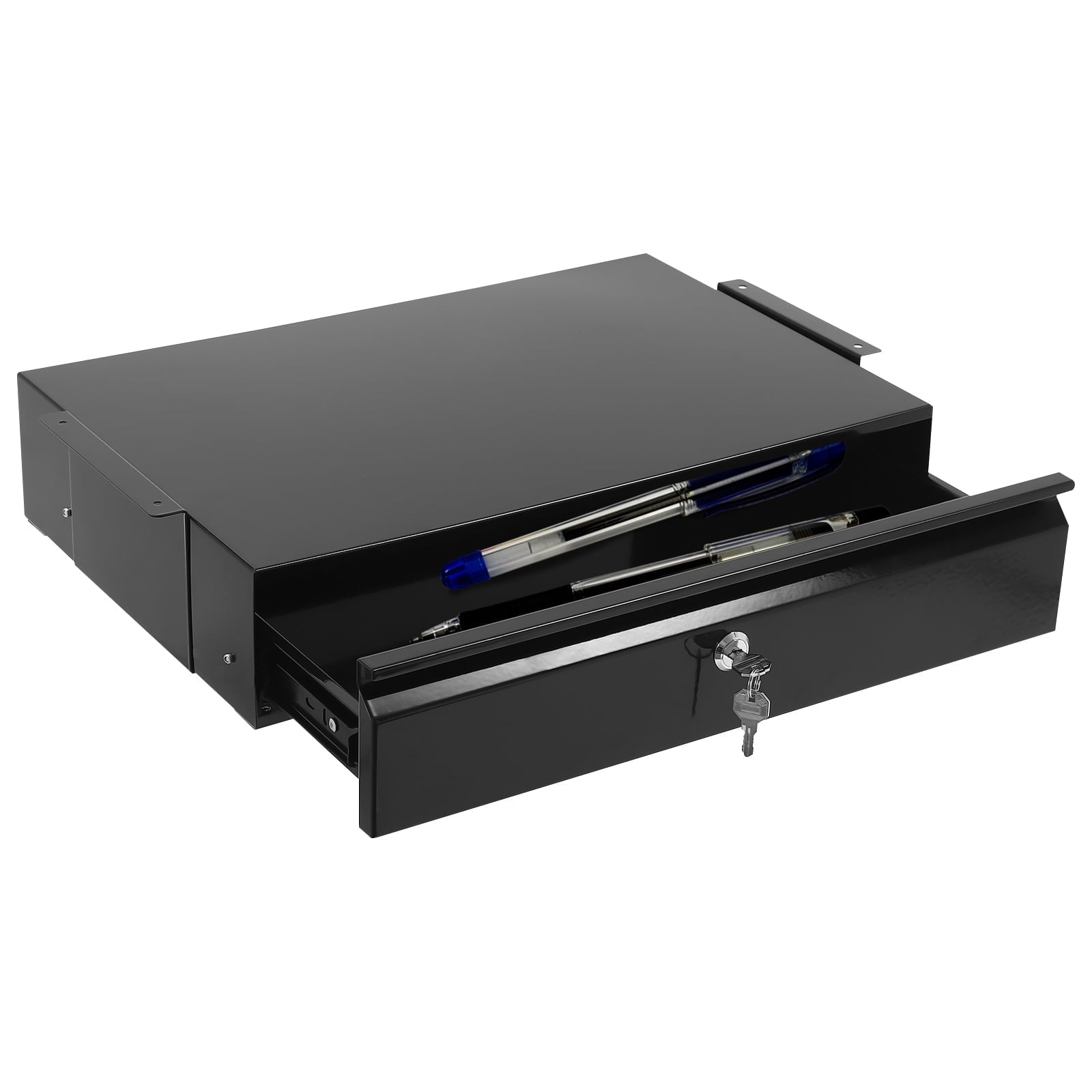Home Under Desk Storage Drawer - Office Pull-out Hidden Drawer Hanging Drawers for Desk - Standing Desk Drawer Attachment - Under Desk Mounted Sliding Metal Hanging Drawers Organizer