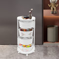 4 Tiers Rotating Storage Shelves Removable Basket Shelf Organizer on Rolling Wheels Height Adjustable Kitchen Bathroom Shelves Rack Organizer