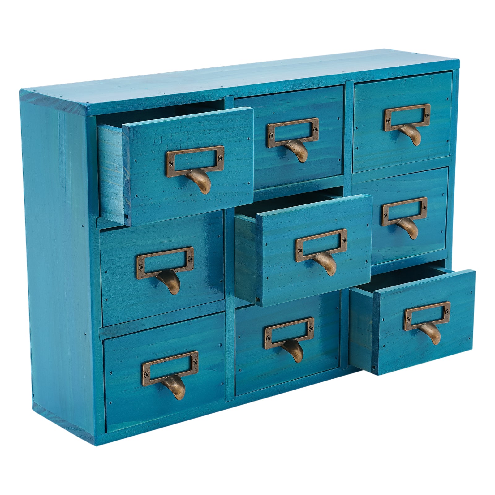 9 Drawers Apothecary Cabinet, Wooden Desk Drawer Organizer,Apothecary Chests and Cabinets, Herb Storage Box