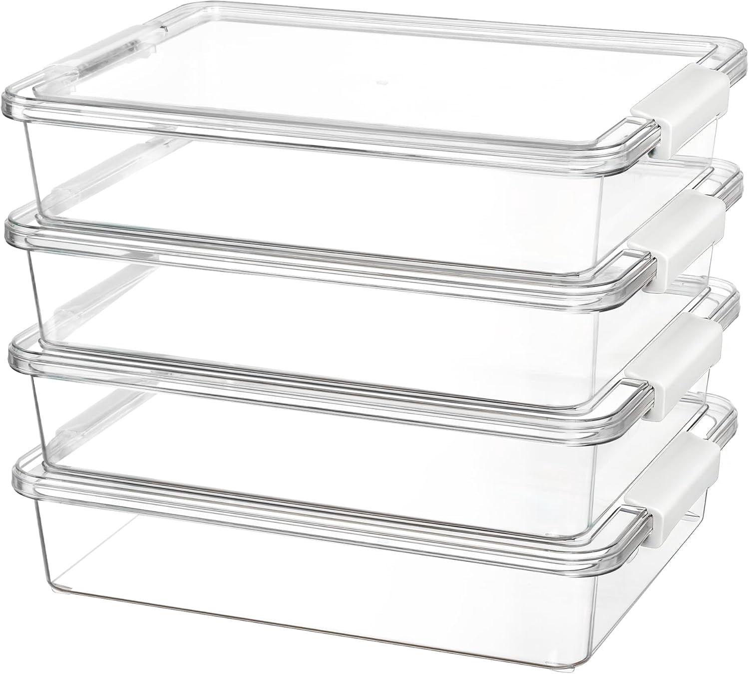 6 Qt Plastic Storage Bins with Lids, Clear Sensory Bins, Arts Crafts Organizers and Storage, Stackable Containers for Home Office and School Supplies, 8 Pack