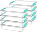 6 Qt Plastic Storage Bins with Lids, Clear Sensory Bins, Arts Crafts Organizers and Storage, Stackable Containers for Home Office and School Supplies, 8 Pack