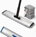 24in Flat Mop for Cleaning Floors, Heavy-Duty Microfiber Wet Mop with Easy Wringing &amp; Deep Cleaning, Includes 4 Reusable Mop Cloths and Adjustable Long Handle