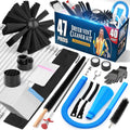 WarmHaven 47-Pieces 40-Feet Dryer Vent Cleaner Kit, Dryer Cleaning Tools, Include Omnidirectional Blue Dryer Lint Vacuum Attachment, Dryer Vent Brush, Universal Vacuum &amp; Dryer Adapters