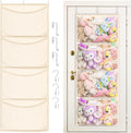 WarmHaven  Wide Over The Door Stuffed Animal Storage, Cotton Toy Organizer for Plush Toys, Baby Supplies, Stuffed Animal Holder with 5 Large Pockets, Hanging Door Organizer for Nursery, Bedroom