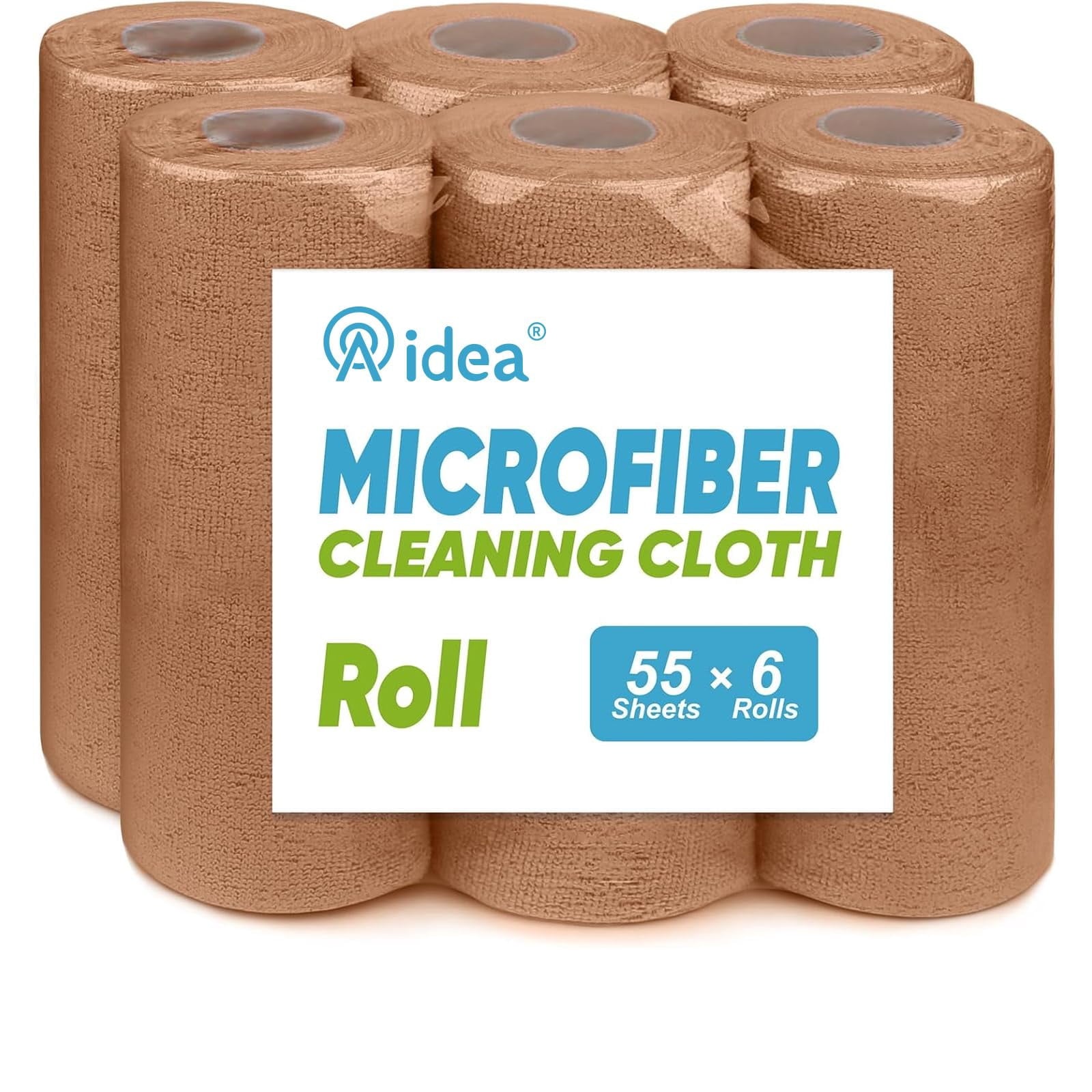 Microfiber Cleaning Cloth Roll, Blue Shop Towels 55 Sheets Washable, Microfiber Towels For Cars, Blue Rags Reusable Paper Towel For Automotive, Workshop, House, Kitchen, Cleaning Supplies11×9"