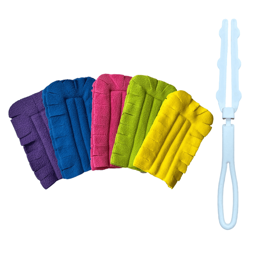 Reusable Duster, Paired with Microfiber Cloths and Small Microfiber Cloths, for Gentle Dust Removal on Picture Frames, Collectibles, and Fabric-Covered Furniture Pieces