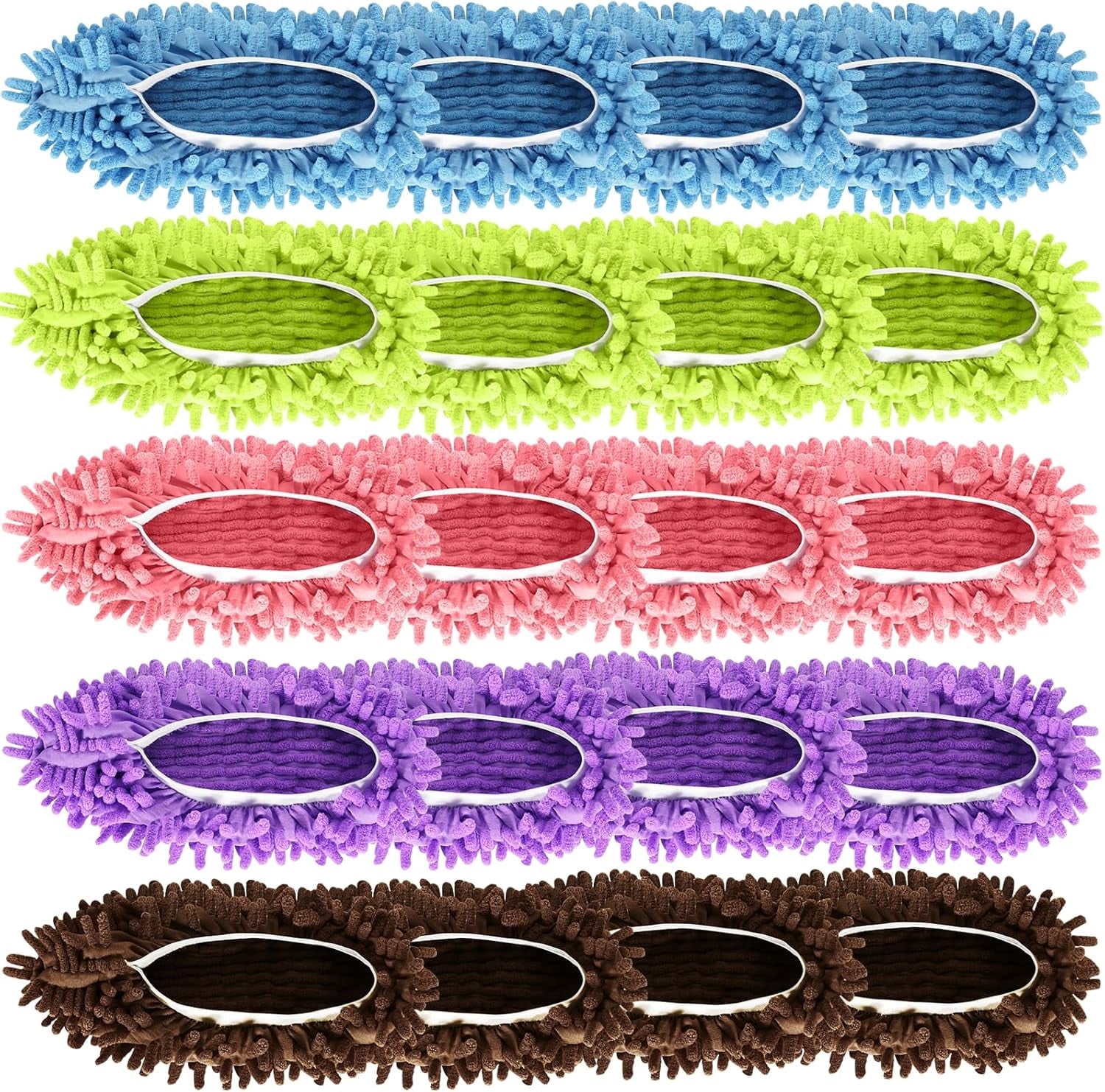 Mop Slippers Shoes 10 Pairs- Microfiber Cleaning House Mop Slippers, Floor Cleaning Tools Shoe Cover, Soft Machine Washable Reusable Microfiber Foot Socks for House Kitchen Office (20 Pieces)