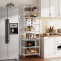 8 Tier Shelf Organizer Storage Metal Shelves Garage Wire Shelving Unit Pantry Rack Adjustable Standing Storage for Kitchen Closet Laundry Bathroom Pantry 12" D x 22" W x 74" H White